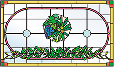 南仏カントリーなステンドグラスデザイン画