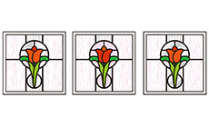 可愛いレトロなステンドグラスのデザイン画